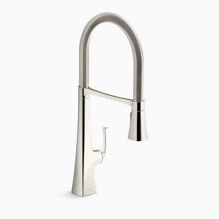 Kohler Graze Semi-professional kitchen sink faucet with three-function sprayhead K-22060-SN - Plumbing Market