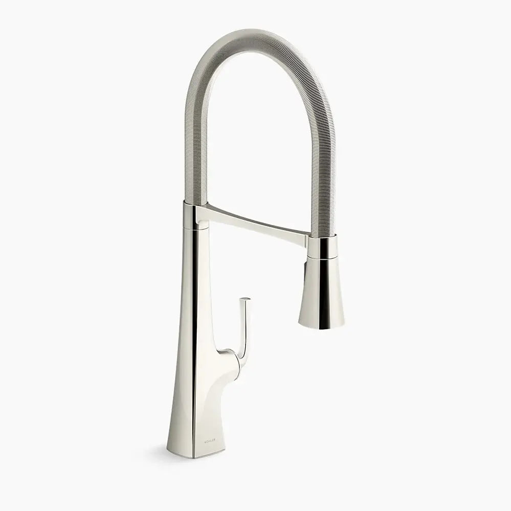 Kohler Graze Semi-professional kitchen sink faucet with three-function sprayhead K-22060-SN - Plumbing Market