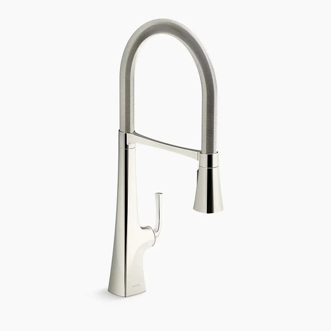 Kohler Graze Semi-professional kitchen sink faucet with three-function sprayhead K-22060-SN - Plumbing Market