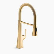 Kohler Graze Semi-professional kitchen sink faucet with three-function sprayhead K-22061-2MB - Plumbing Market