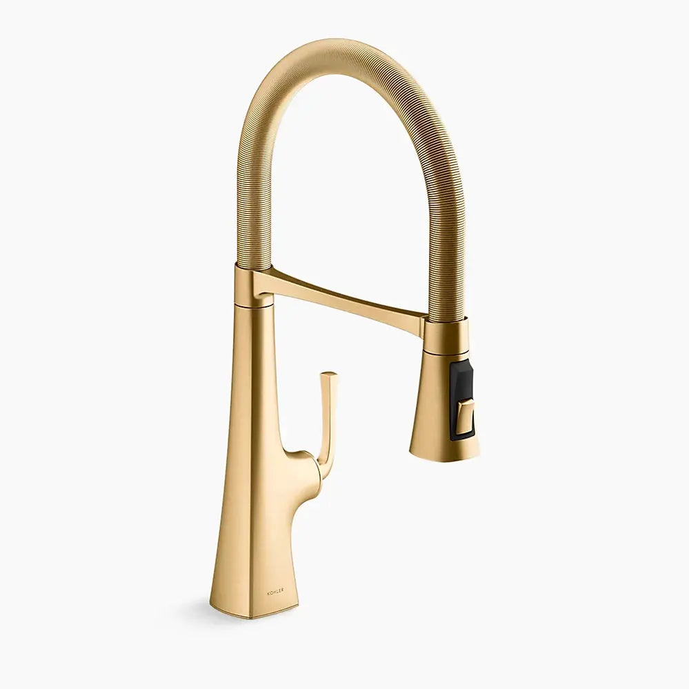 Kohler Graze Semi-professional kitchen sink faucet with three-function sprayhead K-22061-2MB - Plumbing Market