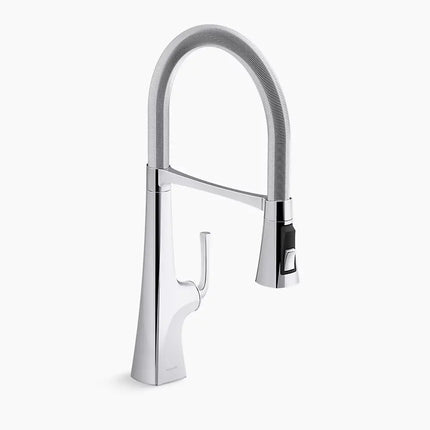 Kohler Graze Semi-professional kitchen sink faucet with three-function sprayhead K-22061-CP - Plumbing Market