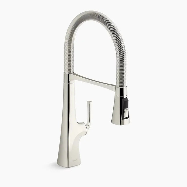 Kohler Graze Semi-professional kitchen sink faucet with three-function sprayhead K-22061-SN - Plumbing Market