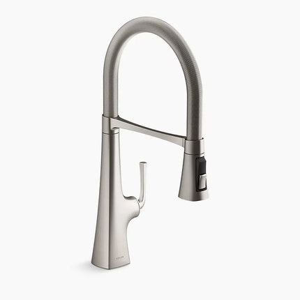 Kohler Graze Semi-professional kitchen sink faucet with three-function sprayhead K-22061-VS - Plumbing Market