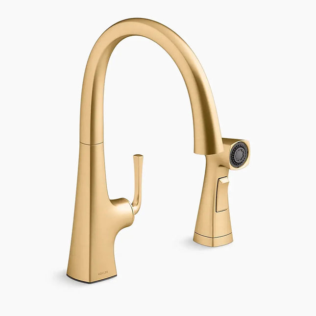 Kohler Graze Single-handle kitchen sink faucet with two-function side sprayer K-22064-2MB - Plumbing Market