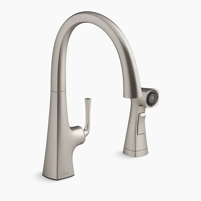 Kohler Graze Single-handle kitchen sink faucet with two-function side sprayer K-22064-VS - Plumbing Market