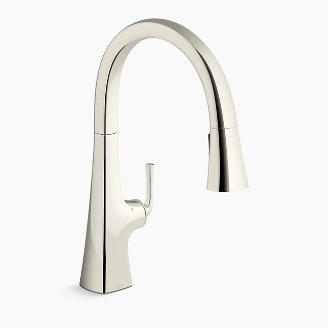 Kohler Graze Touchless pull-down kitchen sink faucet with three-function sprayhead K-22068-SN - Plumbing Market