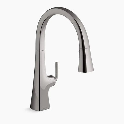 Kohler Graze Touchless pull-down kitchen sink faucet with three-function sprayhead K-22068-TT - Plumbing Market