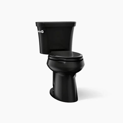Kohler Highline Two-piece comfort height elongated toilet, 1.6 gpf Black - Plumbing Market