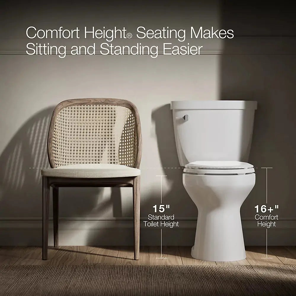 Kohler Highline Two-piece comfort height elongated toilet, 1.6 gpf Black - Plumbing Market