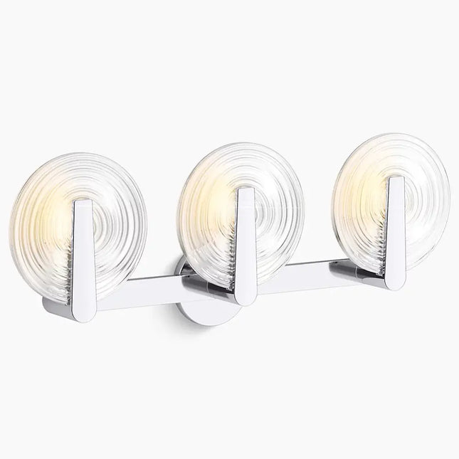 Kohler Hint 3 Light Sconce, Swirl Glass 38398-SC03S-CPL - Plumbing Market