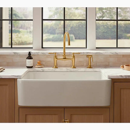 Kohler Ironridge 34" Undermount Single Bowl Farmhouse Kitchen Sink White - Plumbing Market