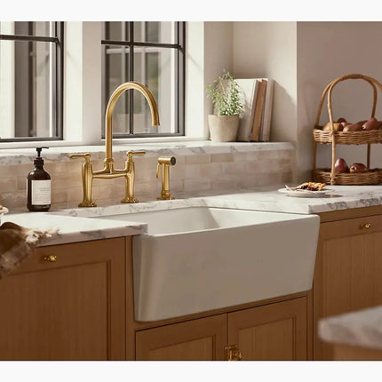 Kohler Ironridge 34" Undermount Single Bowl Farmhouse Kitchen Sink White - Plumbing Market