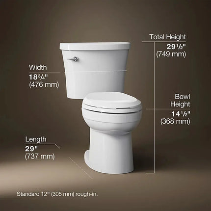 Kohler Kingston Two-piece elongated toilet, 1.28 gpf - Plumbing Market