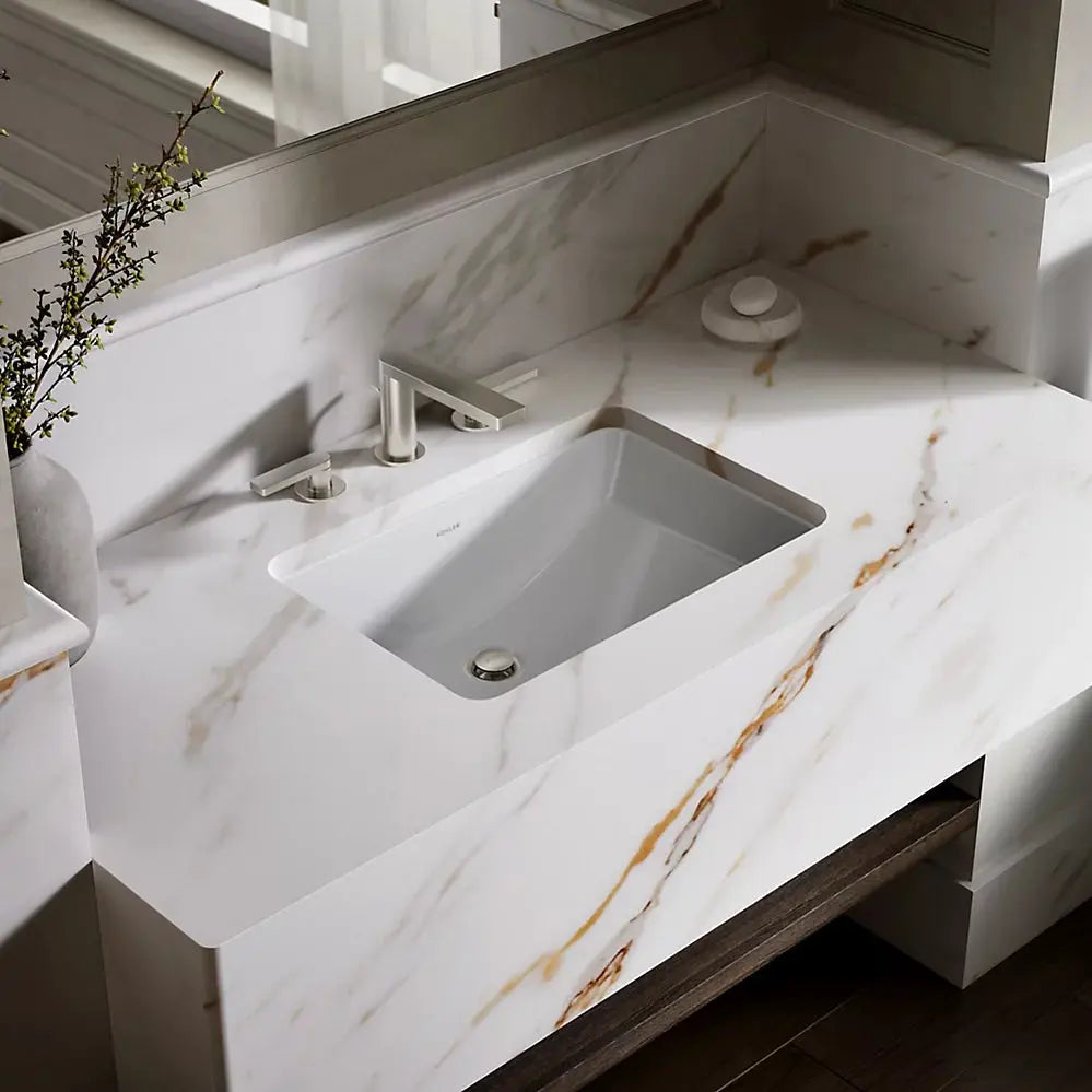 Kohler Ladena 21 Inch Rectangular Undermount Bathroom Sink 2214-0 - Plumbing Market