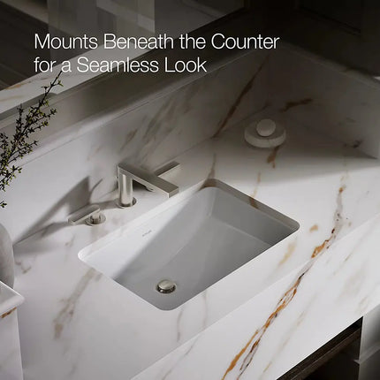 Kohler Ladena 21 Inch Rectangular Undermount Bathroom Sink 2214-0 - Plumbing Market