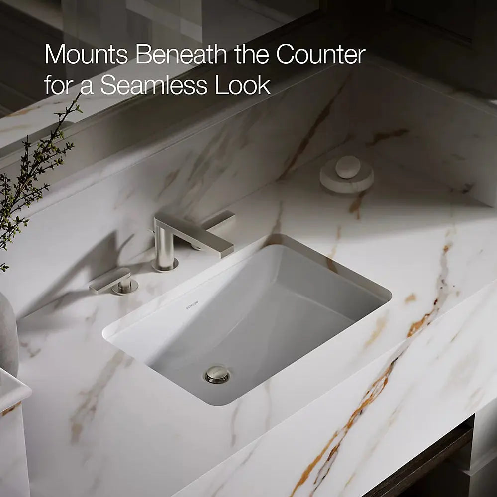 Kohler Ladena 21 Inch Rectangular Undermount Bathroom Sink 2214-0 - Plumbing Market