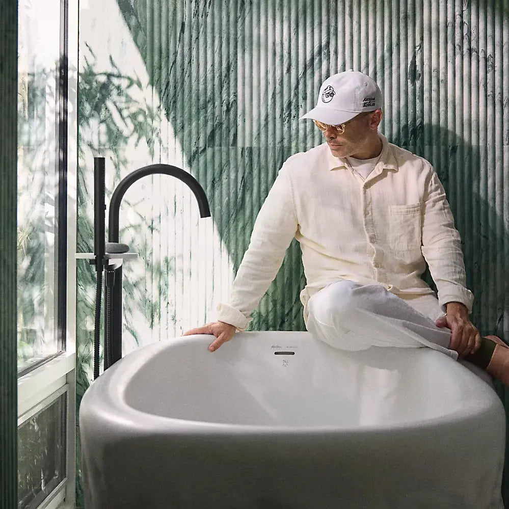 Kohler Landshapes by Daniel Arsham 69-1/2" x 34-1/2" freestanding bath White - Plumbing Market