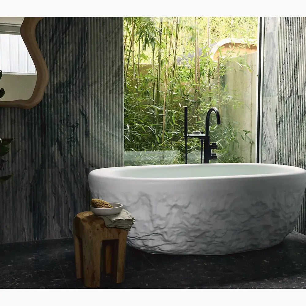 Kohler Landshapes by Daniel Arsham 69-1/2" x 34-1/2" freestanding bath White - Plumbing Market