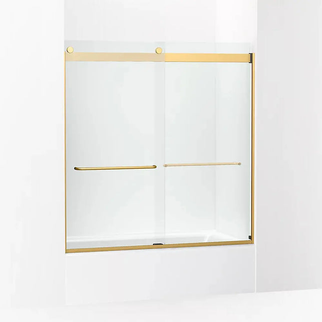 Kohler Levity Sliding bath door, 62" H x 56-5/8 - 59-5/8" W, with 1/4" thick Crystal Clear glass 706004-L-2MB - Plumbing Market