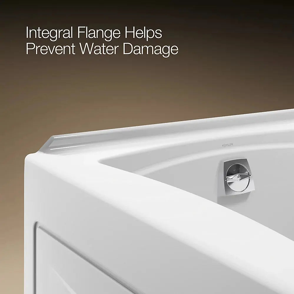 Kohler Mariposa 60" x 36" alcove bath, left drain K-1242-LA-0 - Plumbing Market