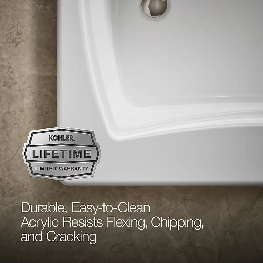 Kohler Mariposa 60" x 36" drop-in Heated BubbleMassage air bath White - Plumbing Market