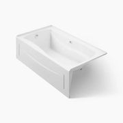 Kohler Mariposa 66" x 36" alcove Heated BubbleMassage air bath with Bask heated surface, left drain White - Plumbing Market