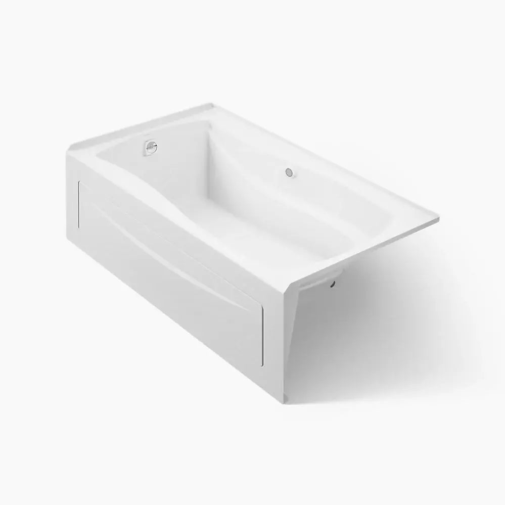 Kohler Mariposa 66" x 36" alcove Heated BubbleMassage air bath with Bask heated surface, left drain White - Plumbing Market