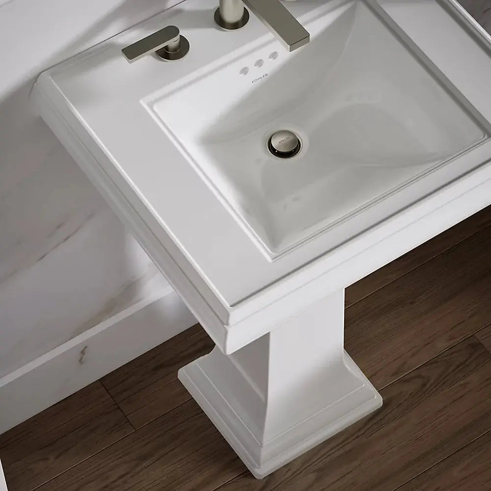 Kohler Memoirs Classic 24-1/4" rectangular pedestal bathroom sink White - Plumbing Market