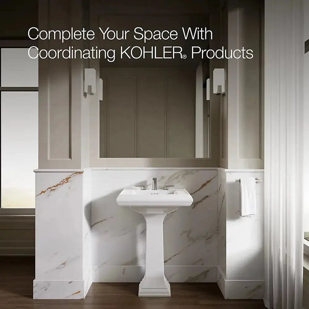 Kohler Memoirs Classic 24-1/4" rectangular pedestal bathroom sink White - Plumbing Market