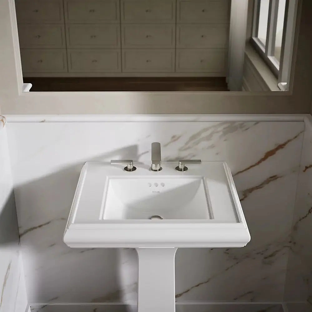 Kohler Memoirs Classic 24-1/4" rectangular pedestal bathroom sink White - Plumbing Market