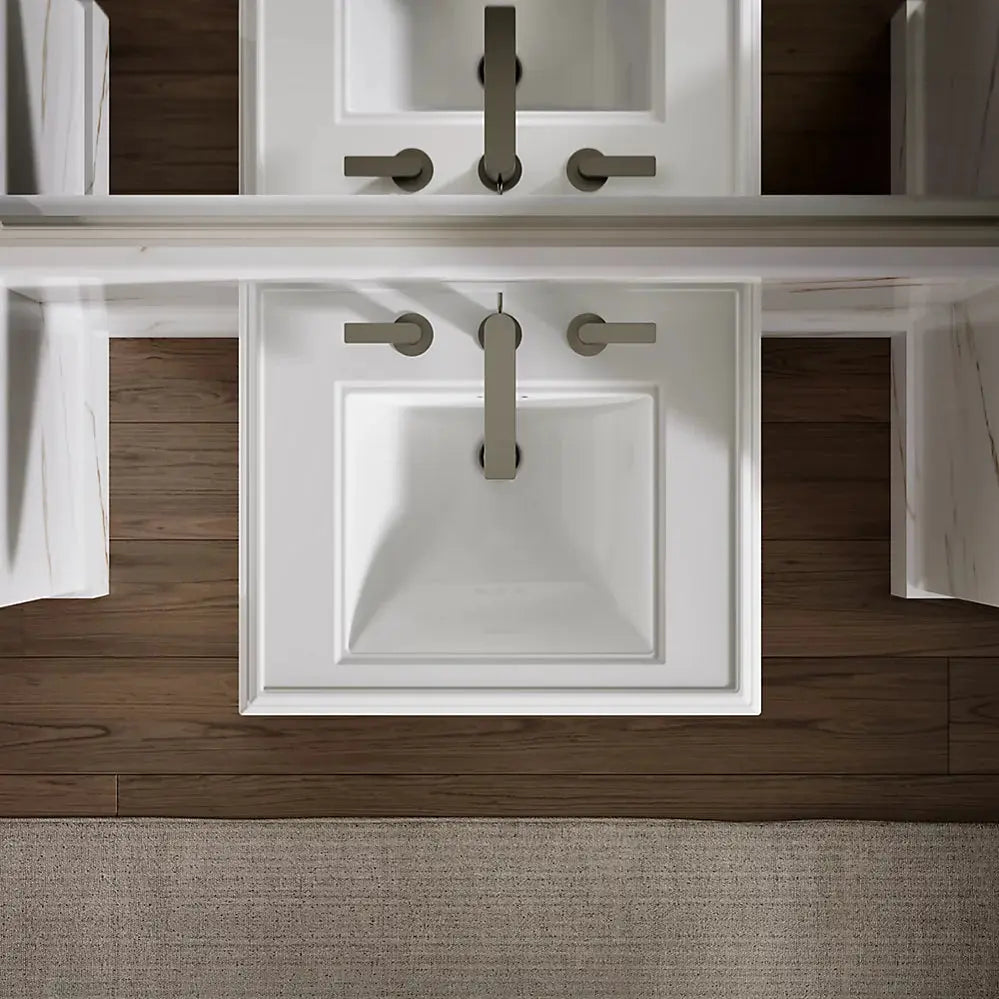 Kohler Memoirs Classic 24-1/4" rectangular pedestal bathroom sink White - Plumbing Market