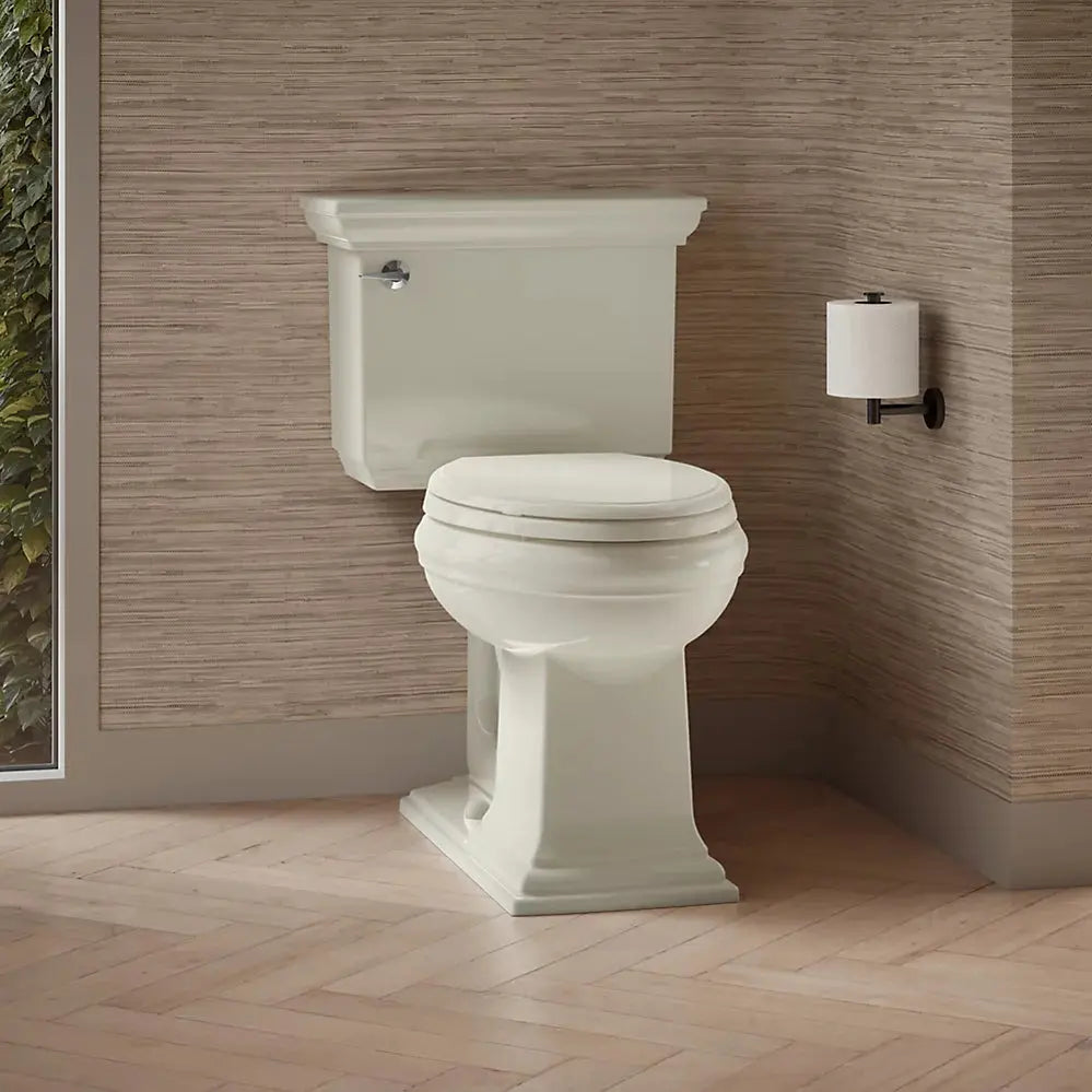 Kohler Memoirs Stately Two-piece elongated toilet, 1.28 gpf Biscuit 3817-96 - Plumbing Market