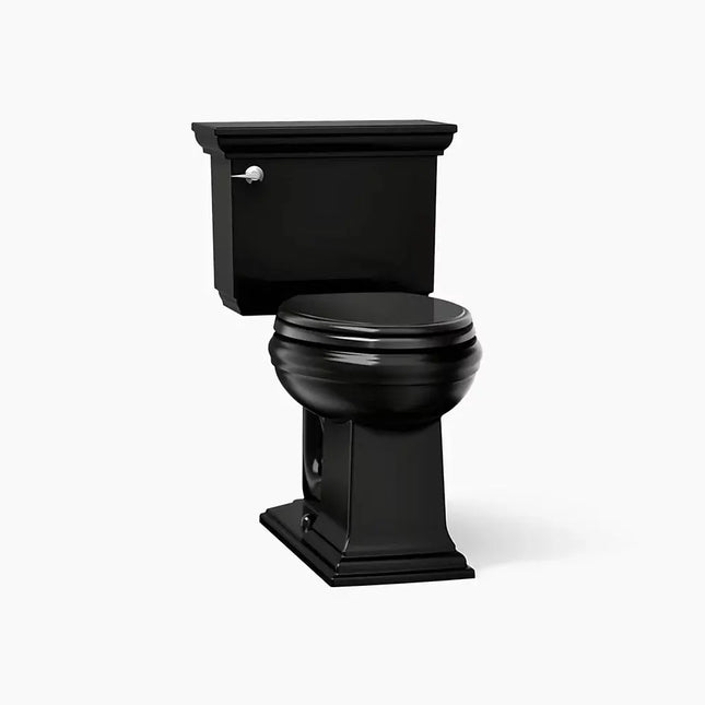 Kohler Memoirs Stately Two-piece elongated toilet, 1.28 gpf in Black - Plumbing Market