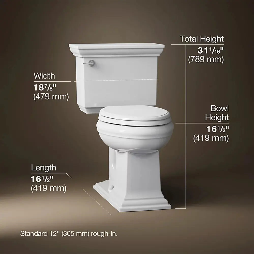 Kohler Memoirs Stately Two-piece elongated toilet, 1.6 gpf White - Plumbing Market
