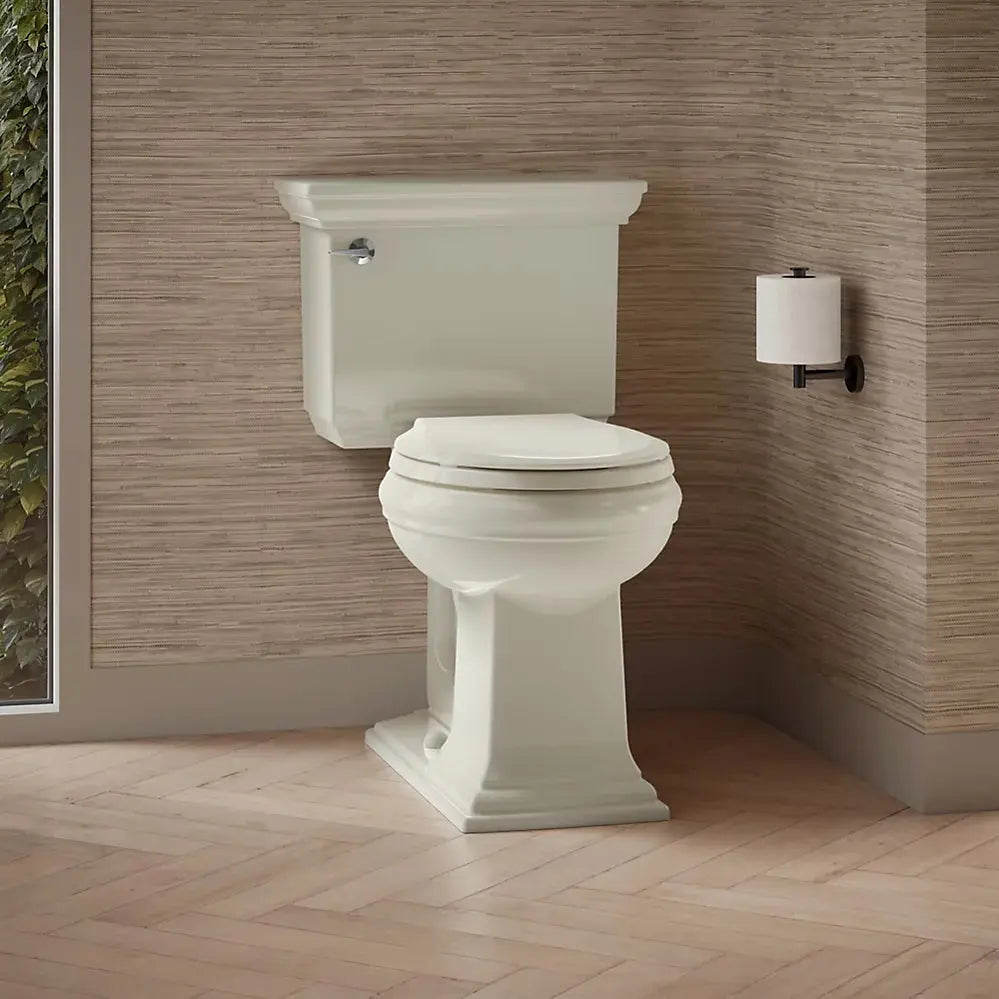 Kohler Memoirs Stately Two-piece round-front toilet, 1.28 gpf Biscuit 3933-96 - Plumbing Market