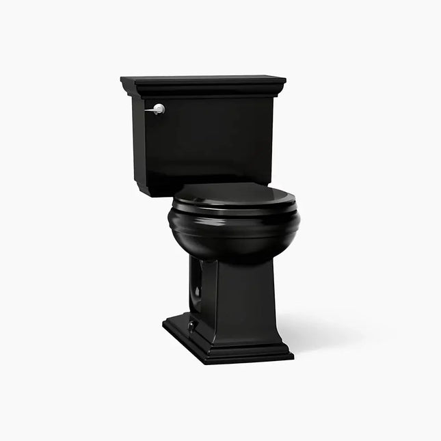 Kohler Memoirs Stately Two-piece round-front toilet, 1.28 gpf in Black - Plumbing Market