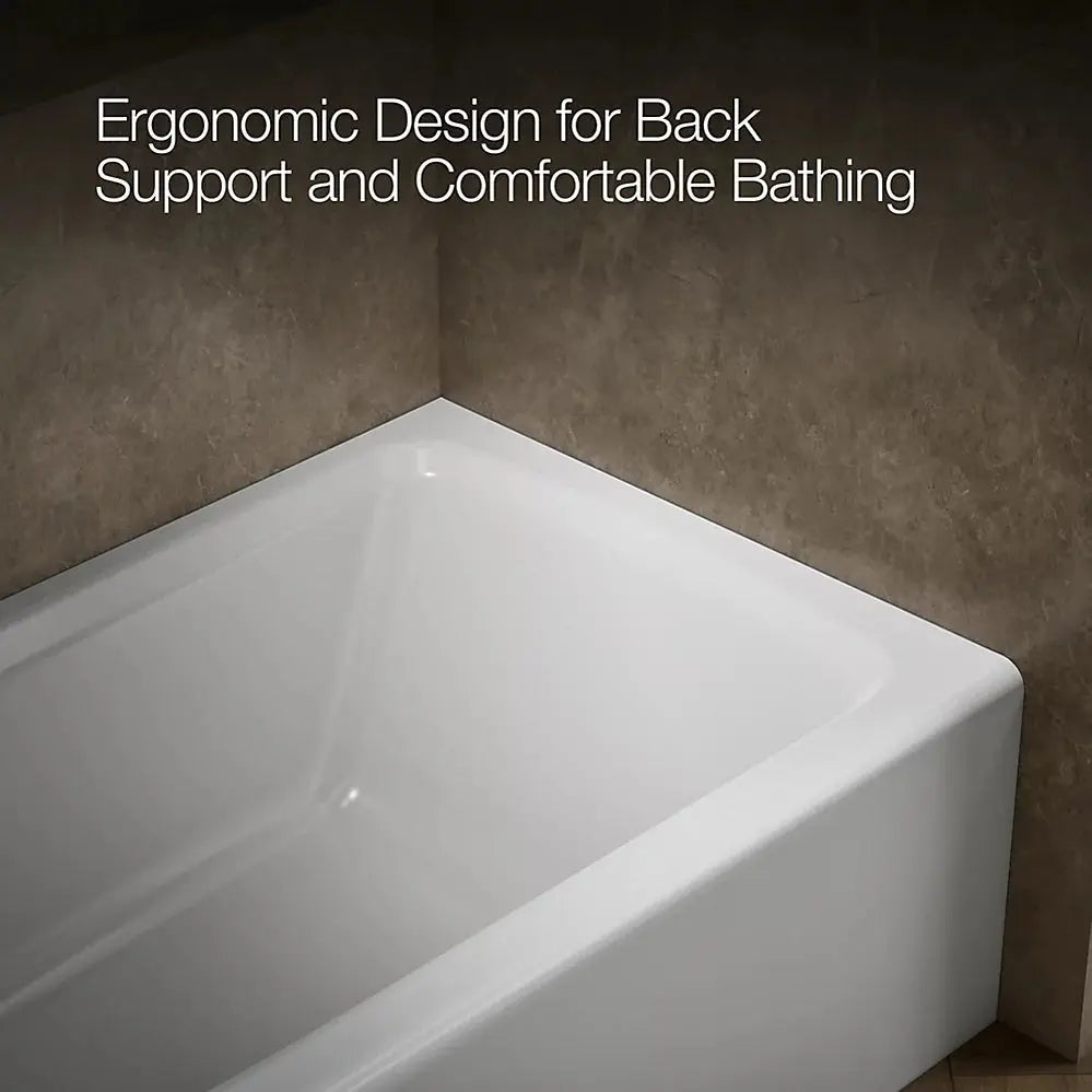 Kohler Mendota 60" x 32" alcove bath, left drain K-505-0 - Plumbing Market