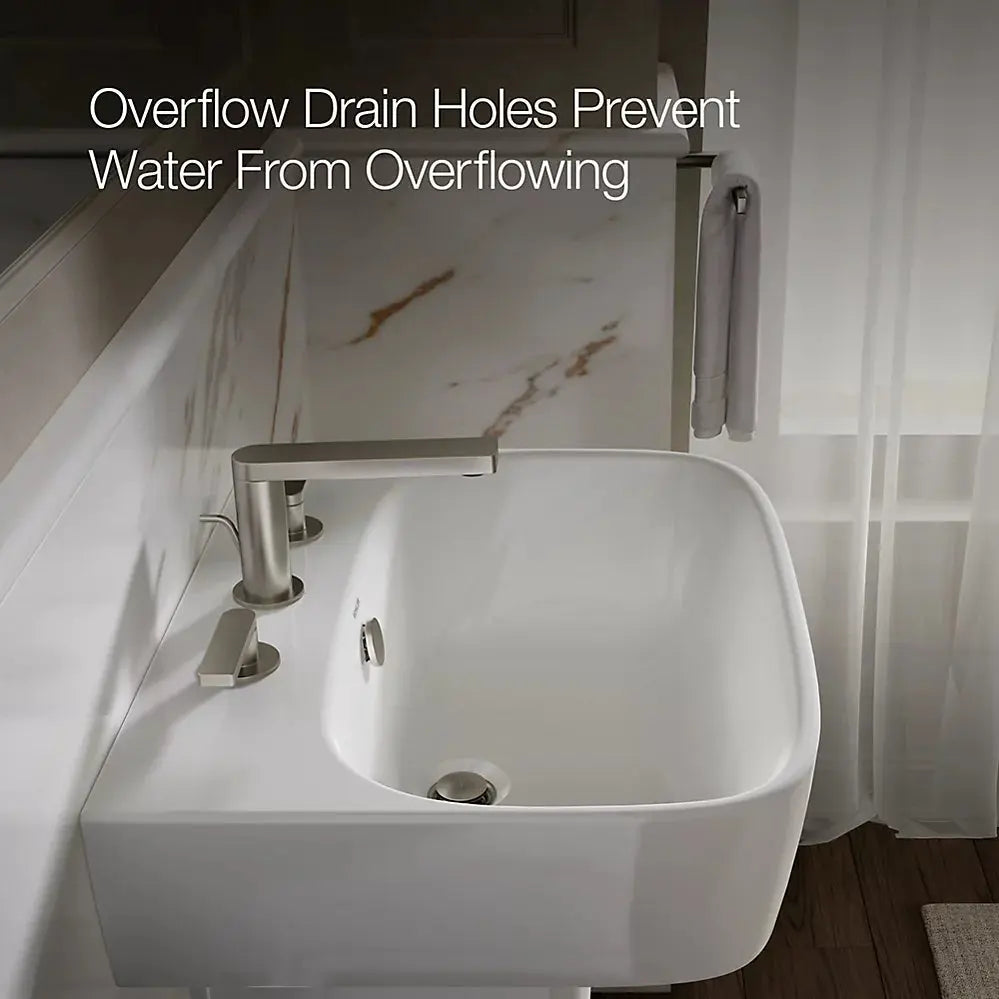 Kohler ModernLife 21-3/4" rectangular wall-mount bathroom sink white - Plumbing Market