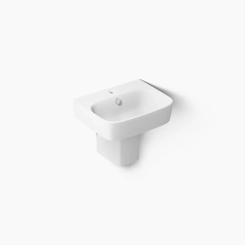 Kohler ModernLife 21-3/4" rectangular wall-mount bathroom sink with shroud single hole - Plumbing Market