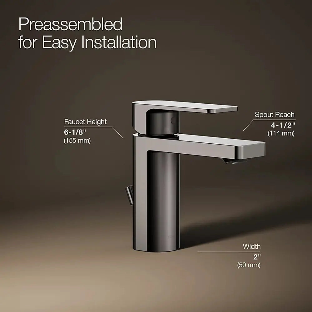 Kohler Parallel Single-handle bathroom sink faucet, 1.0 gpm Vibrant Titanium - Plumbing Market