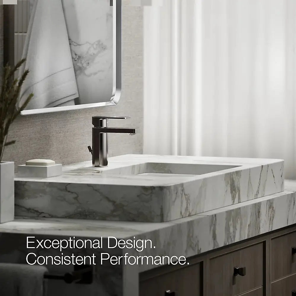 Kohler Parallel Single-handle bathroom sink faucet, 1.0 gpm Vibrant Titanium - Plumbing Market