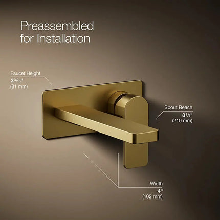 Kohler Parallel Wall-mount single-handle bathroom sink faucet, 1.2 gpm K-22567-4-2MB - Plumbing Market