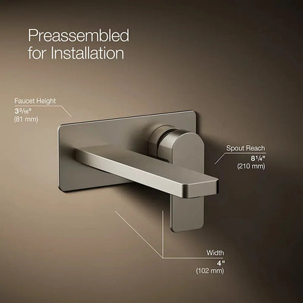 Kohler Parallel Wall-mount single-handle bathroom sink faucet, 1.2 gpm K-22567-4-BN - Plumbing Market