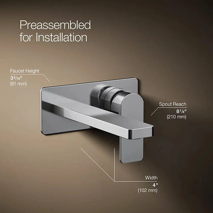Kohler Parallel Wall-mount single-handle bathroom sink faucet, 1.2 gpm K-22567-4-CP - Plumbing Market