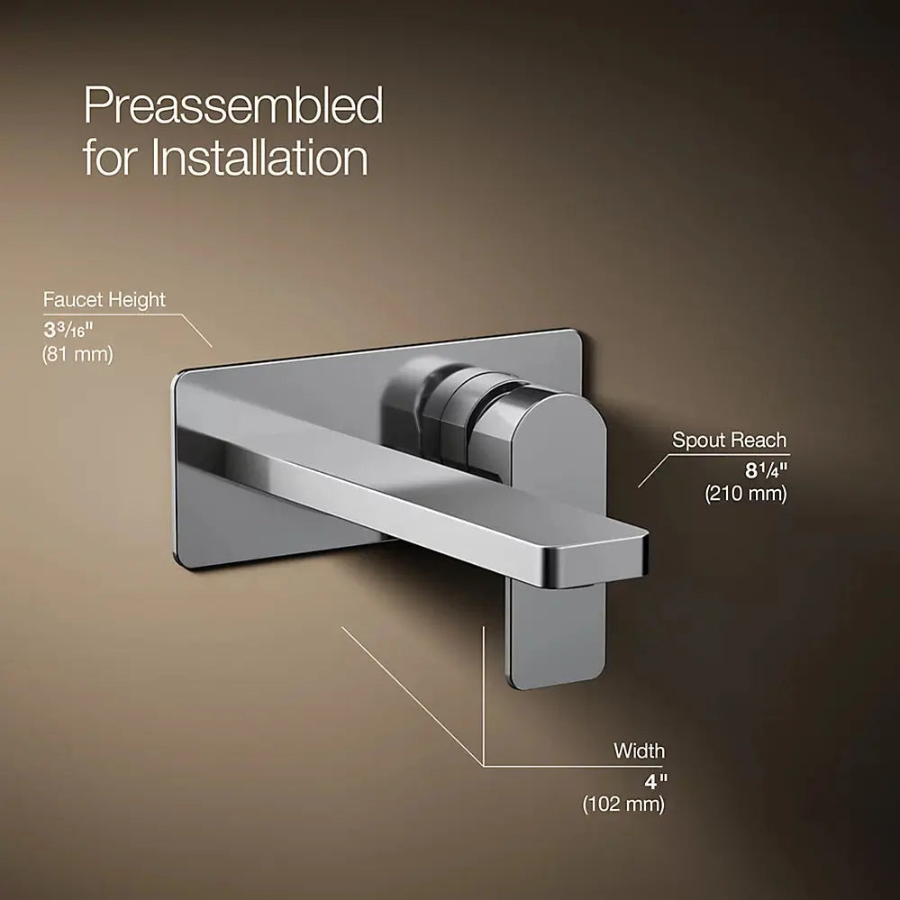 Kohler Parallel Wall-mount single-handle bathroom sink faucet, 1.2 gpm K-22567-4-CP - Plumbing Market
