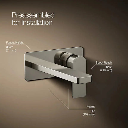 Kohler Parallel Wall-mount single-handle bathroom sink faucet, 1.2 gpm K-22567-4-SN - Plumbing Market