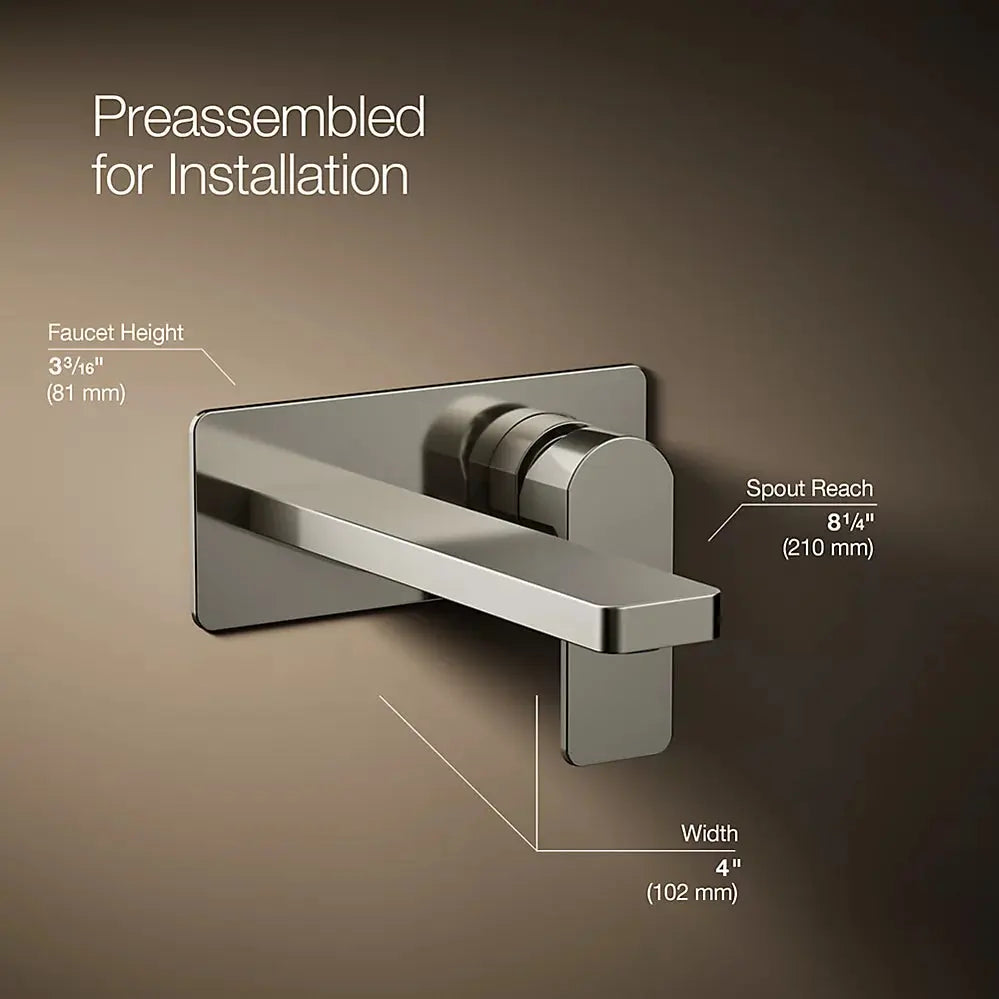 Kohler Parallel Wall-mount single-handle bathroom sink faucet, 1.2 gpm K-22567-4-SN - Plumbing Market