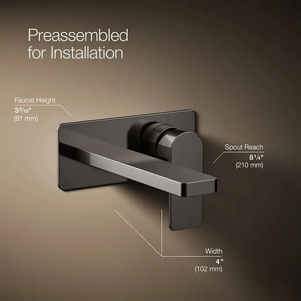 Kohler Parallel Wall-mount single-handle bathroom sink faucet, 1.2 gpm K-22567-4-TT - Plumbing Market