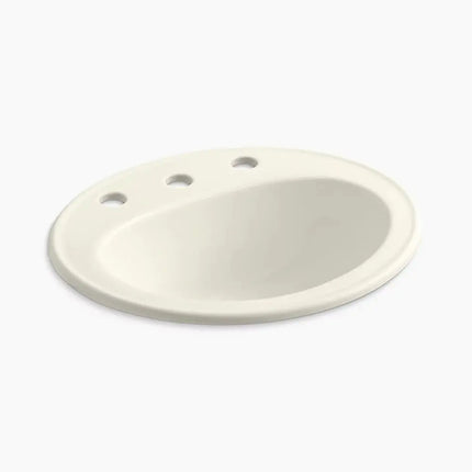 Kohler Pennington 20-1/4" oval drop-in bathroom sink Biscuit - Plumbing Market